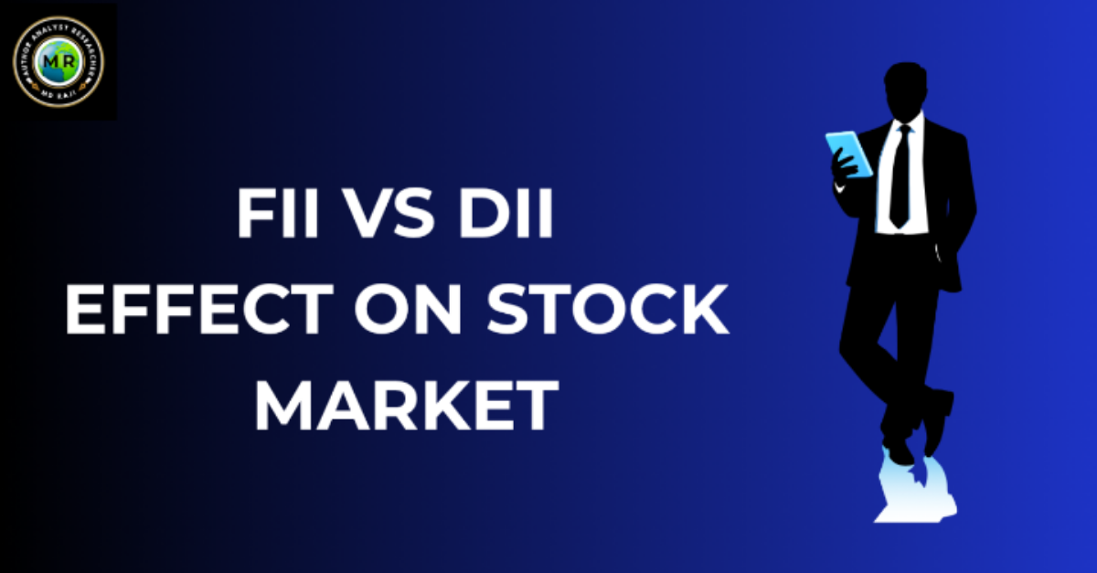 FII vs DII Effect on Stock Market with vector graphics illustration